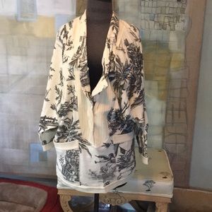 2xHP🦋Vtg Black & White French Toile Wool Sweater